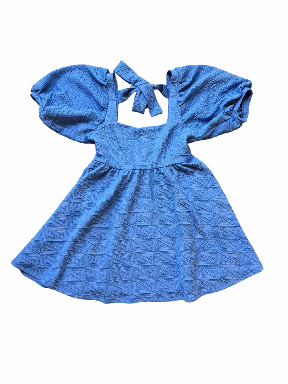 Free People Violet Blue Puff Sleeve Babydoll Mini Dress